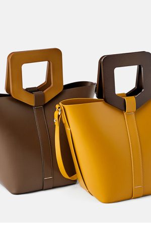 Custom-Smooth-Leather-Wooden-Handle-Ladies-Hand-Bag-Women-Bucket-Handbag